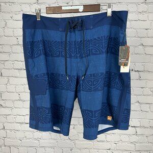 NWT Quiksilver Blue Waterman Collection Unlined Board Surf Swim Shorts Men’s 36